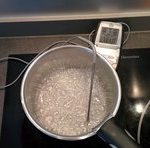 Le sucre cuit approche les 118°C