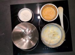 Préparer les ingrédients pour la pâte à choux éclair