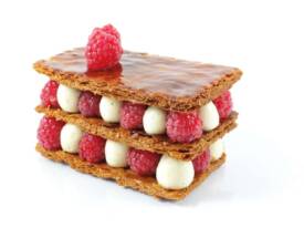 Millefeuille framboise et crème légère vanille