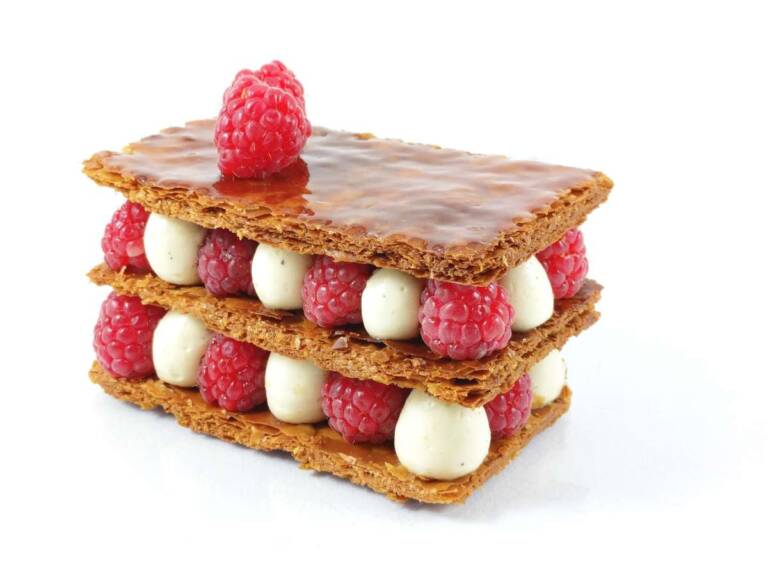 Millefeuille framboise et crème légère vanille