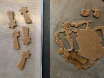Découper les biscuits Noël aux formes souhaitées