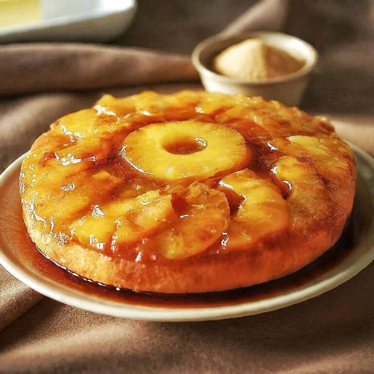 Gâteau caramélisé renversé à l'ananas