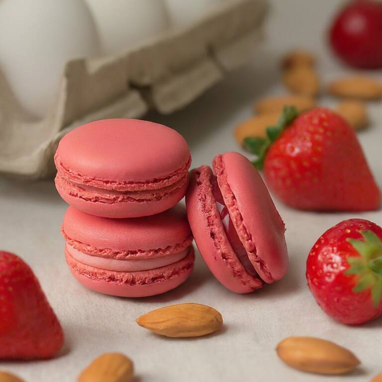 Macarons à la fraise