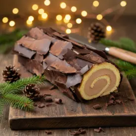 Bûche de Noël roulée Gianduja