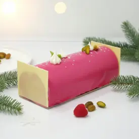 Bûche de Noël Framboise Pistache