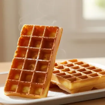 gaufre maison encore chaude sur grille