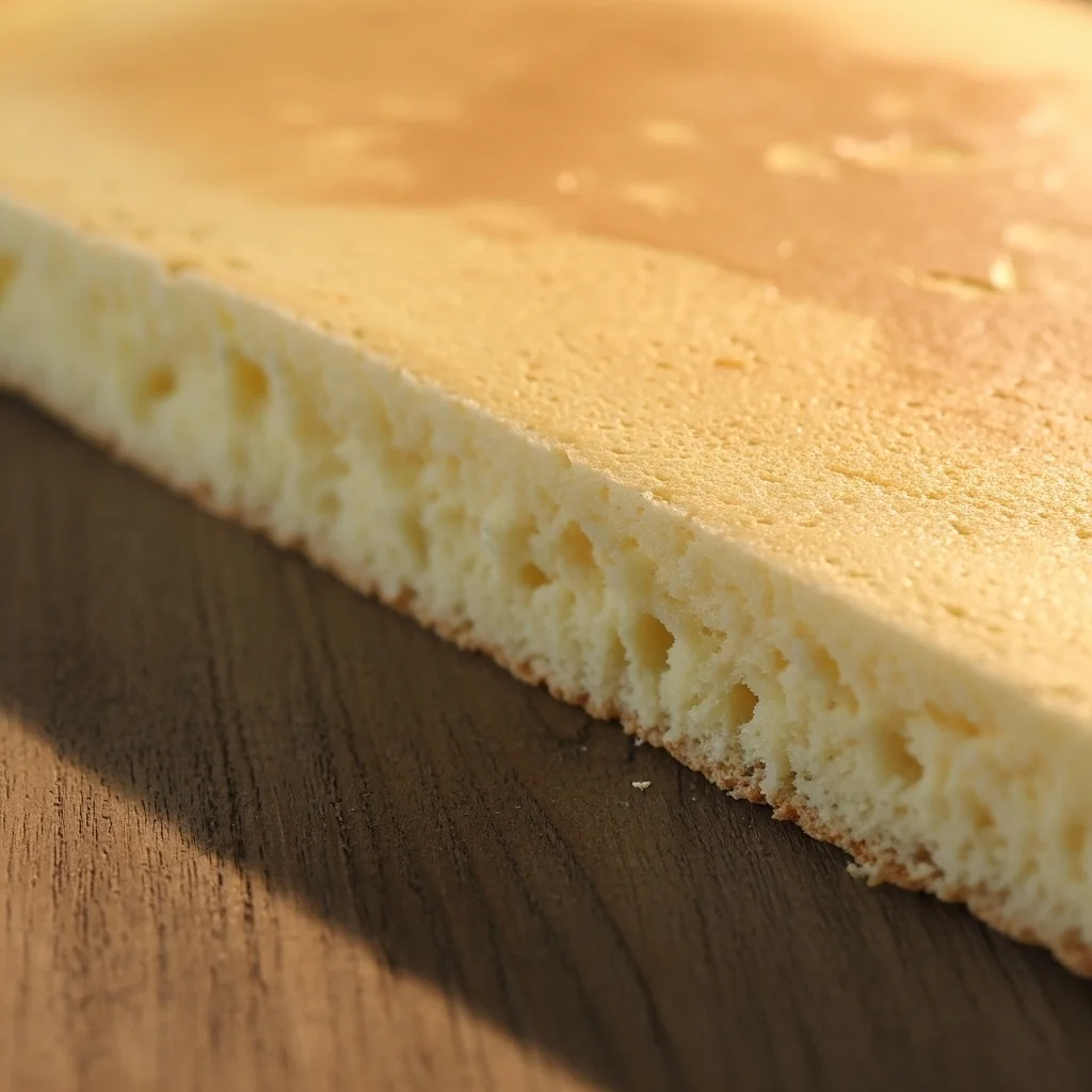 Intérieur moelleux du biscuit cuillère maison