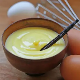 Crème pâtissière terminée : elle doit être lisse et onctueuse