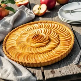 Tarte Aux Pommes Traditionnelle Avec Pâte Croustillante Et Compote Maison
