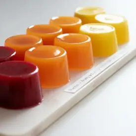 Pâtes de fruits colorées à la pectine NH, texture brillante et fruitée en pâtisserie