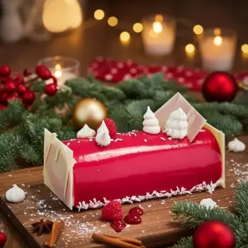 Bûche de Noël Framboise Chocolat Blanc