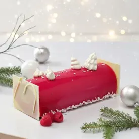 Bûche de Noël Framboise Chocolat Blanc