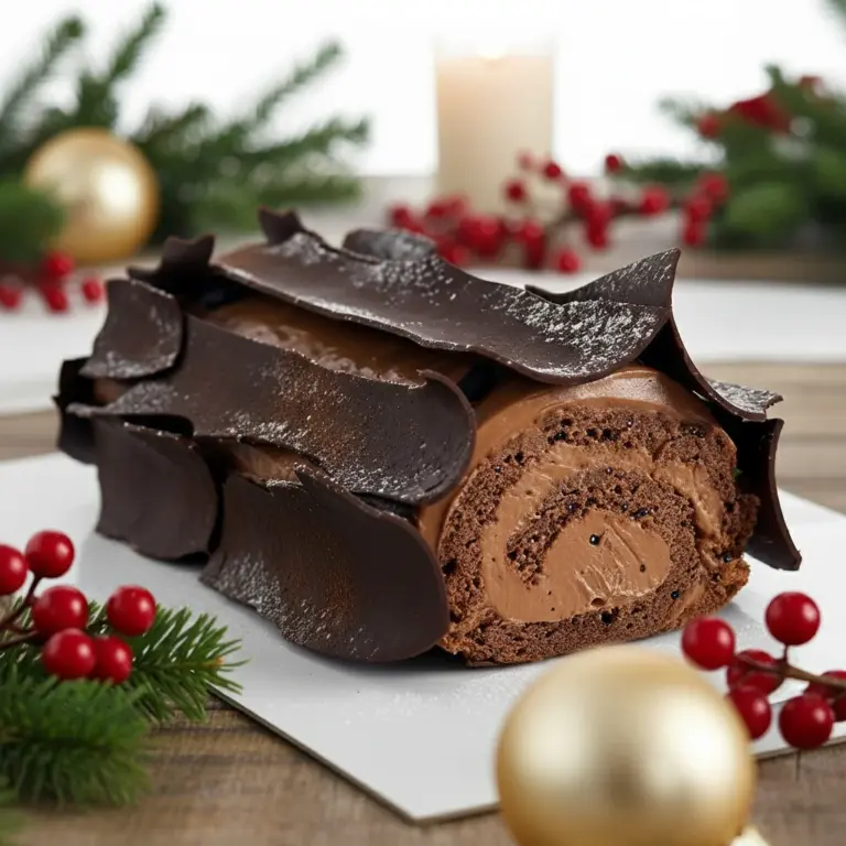 Bûche de Noël Chocolat - Ganache Montée / Biscuit Tendre