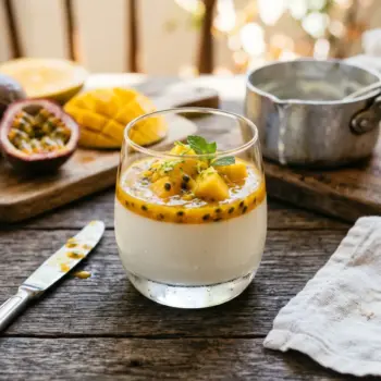 Panna Cotta Vanille aux Fruits Exotiques Sans Cuisson