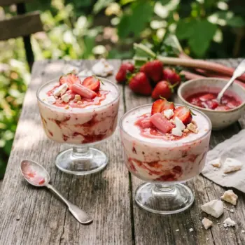 Semifreddo rhubarbe et fraises