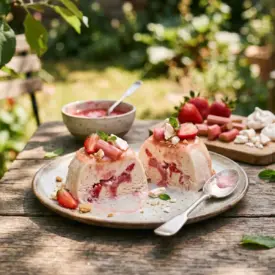 Semifreddo rhubarbe et fraises