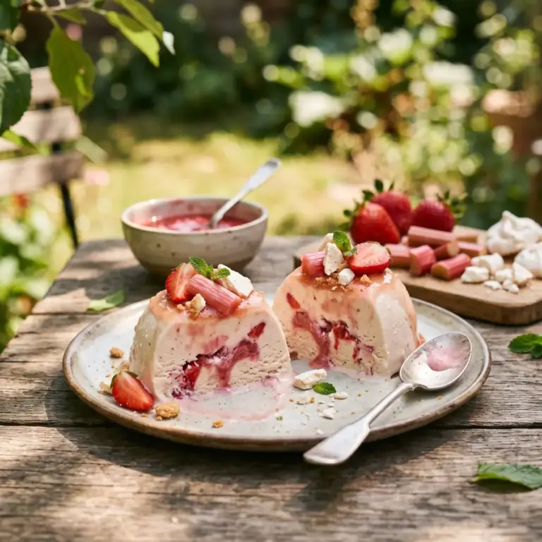 Semifreddo rhubarbe et fraises